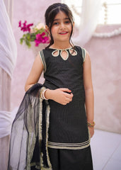 Titli By Modest Stitched Toddlers 3 Piece Black Cotton Lawn Set