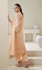 Shamooz Stitched 3 Piece Luxury Festive Eid Collection'2025-Pastel Peach SE-015
