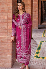 Kaavish By Farasha Unstitched 3 Piece Eid Festive Lawn Suit-07-Rosy Somber