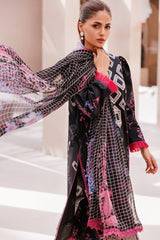 C Prints By Charizma Unstitched 3 Piece Printed Lawn Vol-07 Black Edition Suit-CP4-64