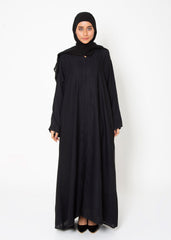 Abaya.Pk Black Basic Front-Open Abaya