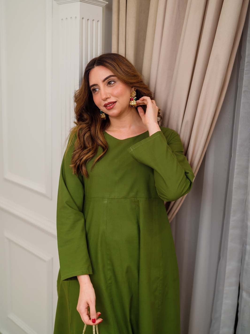 TNG Nyra 2 Piece Green Kalidaar Shirt Trouser Collection'2024
