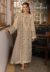 Asim Jofa Shadow Work '23 Ajsw-26 Embroidered Lawn Silk 3 Pcs