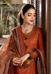 Asim Jofa Rania Pre-Winter '23 Ajrw-36 Designers Stitched Embroidered Slub 3 Pcs