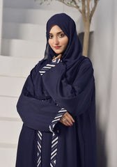 Abaya.Pk Blue Embroidery with Inner Abaya