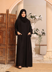 Fabric Front Open Abaya