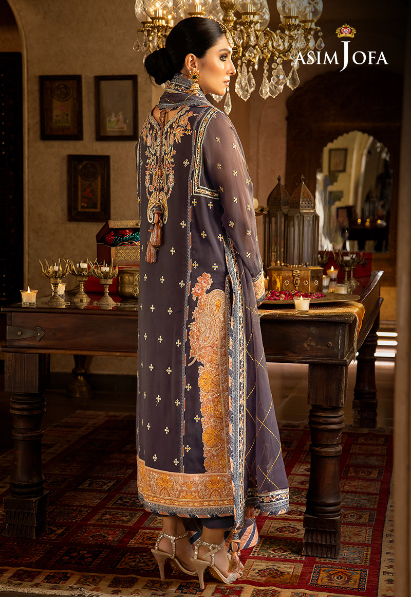 Asim Jofa Velvet Festive Ajvf-04 Embroidered Chiffon 3 Pcs