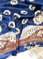 Hijab Ul Hareem Printed Hijabs-Blue