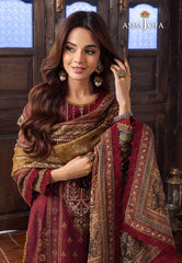 Asim Jofa Rania Pre-Winter '23 Ajrw-11 Designers Stitched Premium Winter Cotton 3 Pcs