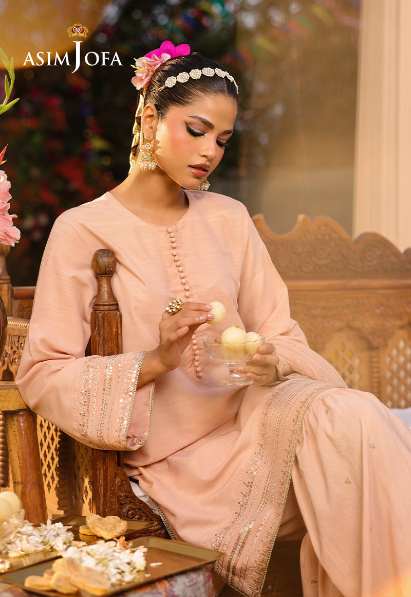 Asim Jofa Essential Pret Drop 8 Ajpb-165 Embroidered Raw Silk 2Pc