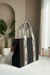 Black Jute tote bag Chloe style with fineur branding for girls Pakistan