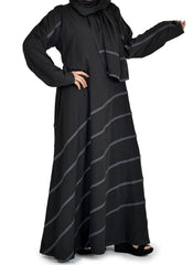 Hijab Ul Hareem Stripes Style Designer Abaya 0120-R-124