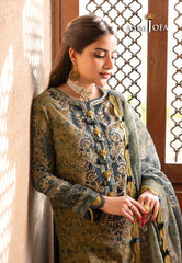Asim Jofa Rania Pre-Winter '23 Ajrw-14 Designers Stitched Embroidered Slub 3 Pcs