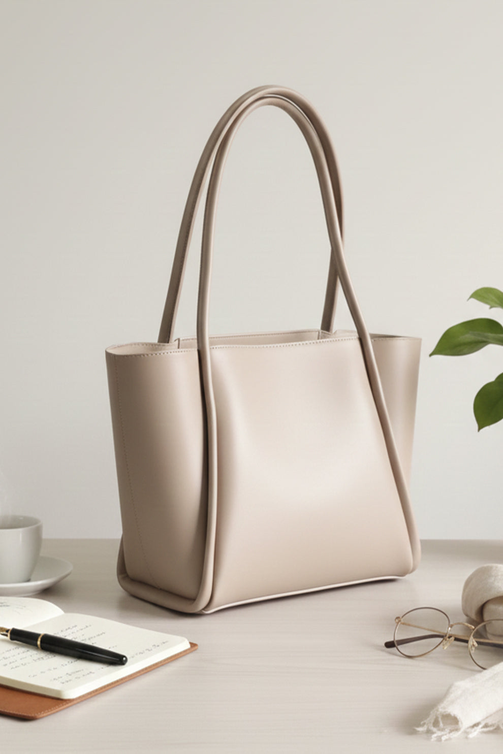 Fineur Pyramid Biege Tote Bag Premium leather ladies purse for office and university Pakistan