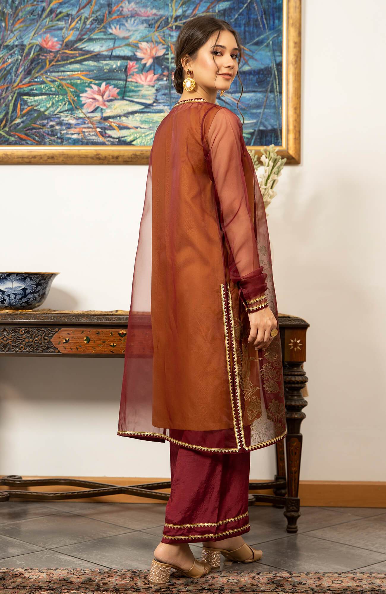 Joy Pret By Zaaviay Stitched Maple (Three Piece)