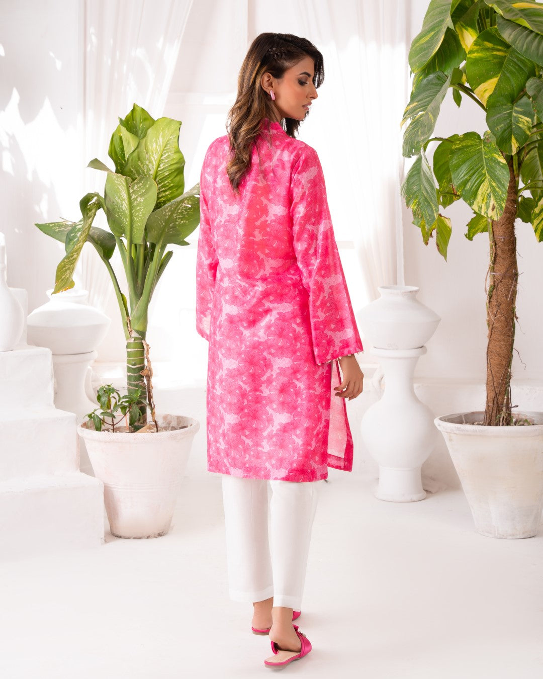 Ayla Studio Stitched PRINTED ESSENTIAL 2PC - Pink Passion