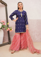 Modest Stitched 3 Piece Festive Edit Vol-02 Collection'2025-9895-Blu