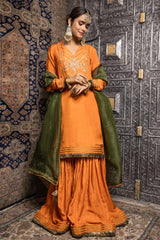 Zaaviay Stitched Eid Edit Naranji (Three Piece)