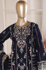 Bin Saeed Stitched 3 Piece Luxury Emb Lawn Vol-02 Suit-D-3011-BLACK