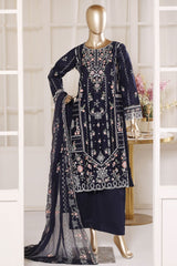 Bin Saeed Stitched 3 Piece Luxury Emb Lawn Vol-02 Suit-D-3011-BLACK