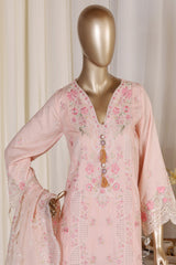 Bin Saeed Stitched 3 Piece Luxury Emb Lawn Vol-02 Suit-D-3012-PINK