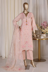 Bin Saeed Stitched 3 Piece Luxury Emb Lawn Vol-02 Suit-D-3012-PINK