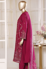 Bin Saeed Stitched 3 Piece Luxury Emb Lawn Vol-02 Suit-D-3017-MUSTARD