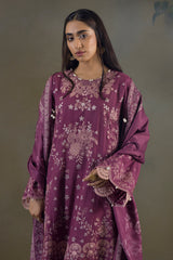 Zellbury Unstitched 3 Piece Winter Shawl Suit-WUW-30236