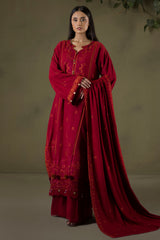 Zellbury Unstitched 3 Piece Winter Shawl Suit-WUW-30243