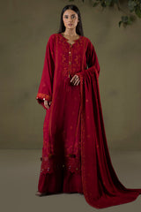 Zellbury Unstitched 3 Piece Winter Shawl Suit-WUW-30243