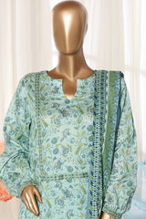 Bin Saeed Stitched 3 Piece Exclusive Printed Frock-LSM-3059-GREEN