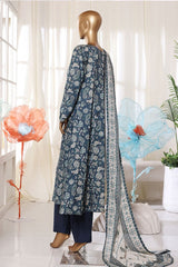 Bin Saeed Stitched 3 Piece Exclusive Printed Frock-LSM-3061-GREEN