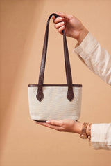 Fineur Mini Jute Shoulder Bag - Cream