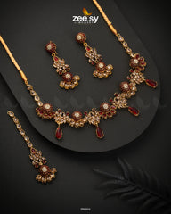 Achimenes Necklace Set Red - Zeesy Jewellery
