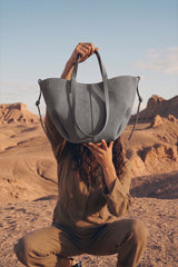 Fineur Luxora Suede Tote Bag - Grey