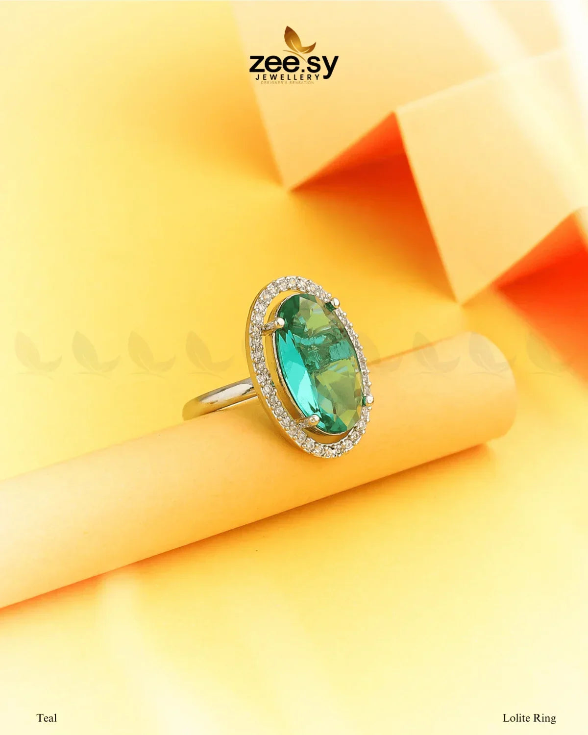 Lolite Ring Teal - Zeesy Jewellery