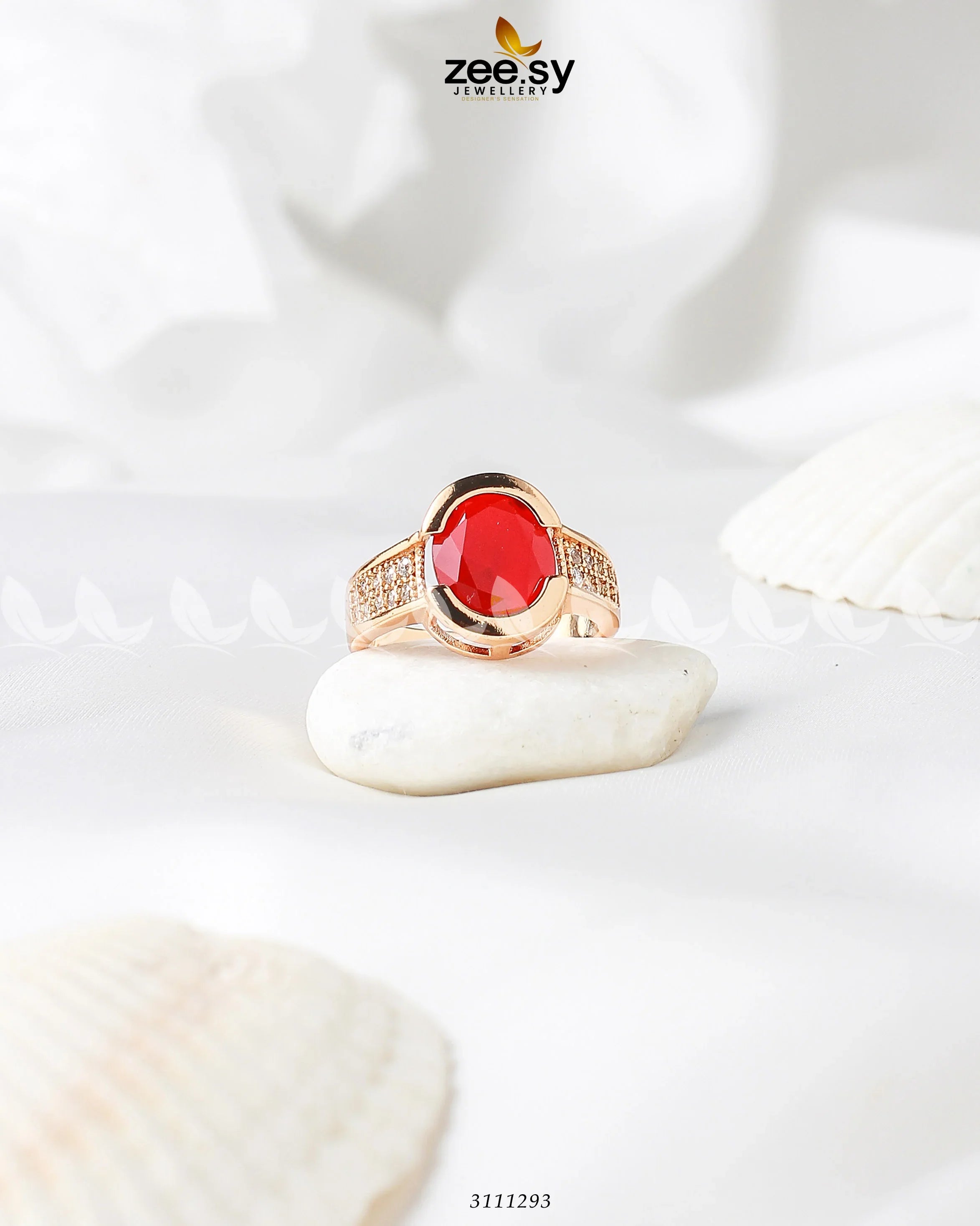Amethyst Ring Red 19 - Zeesy Jewellery
