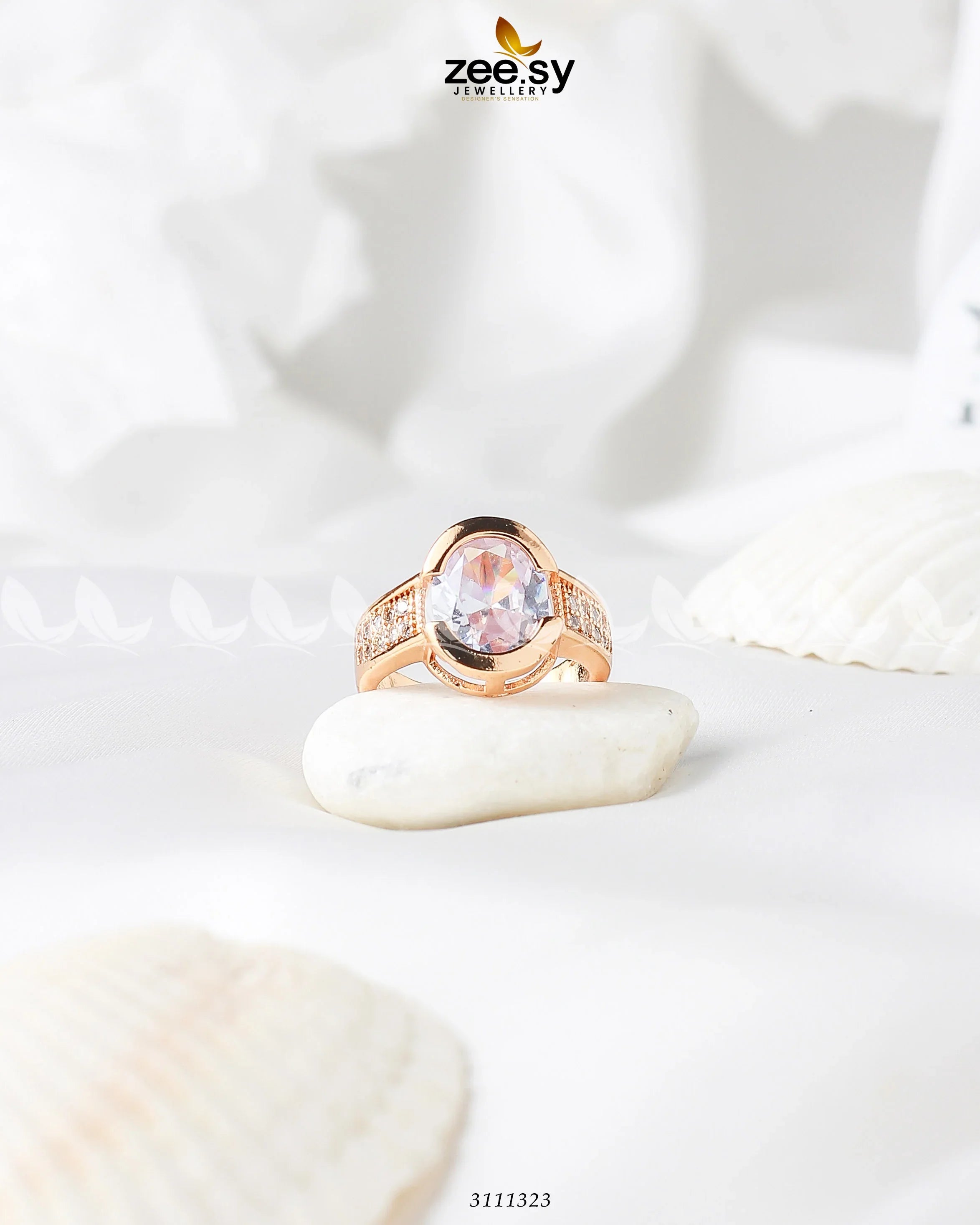Amethyst Ring White 19 - Zeesy Jewellery