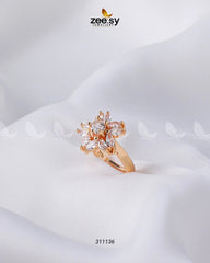 Daisy Ring Golden Pearl - Zeesy Jewellery