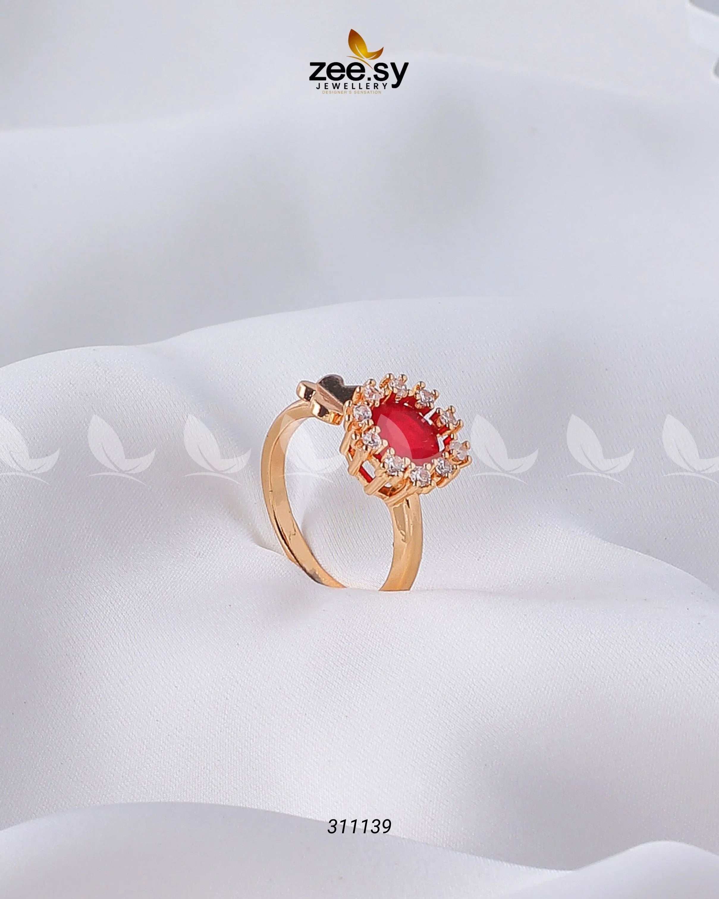 Peony Ring Red - Zeesy Jewellery