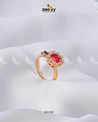 Peony Ring Red - Zeesy Jewellery