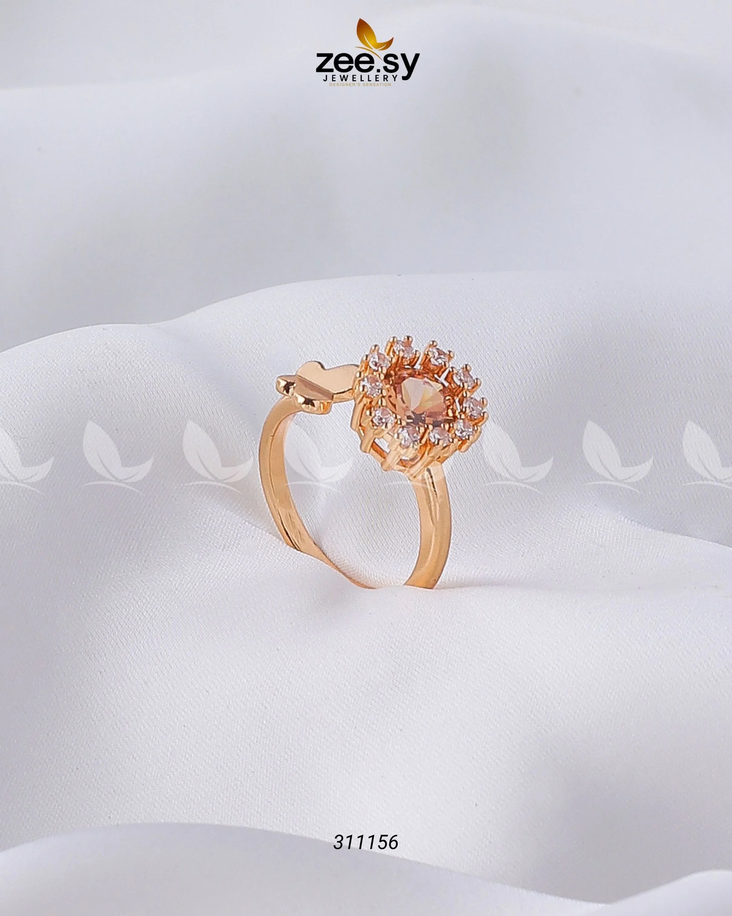 Peony Ring Champagne - Zeesy Jewellery