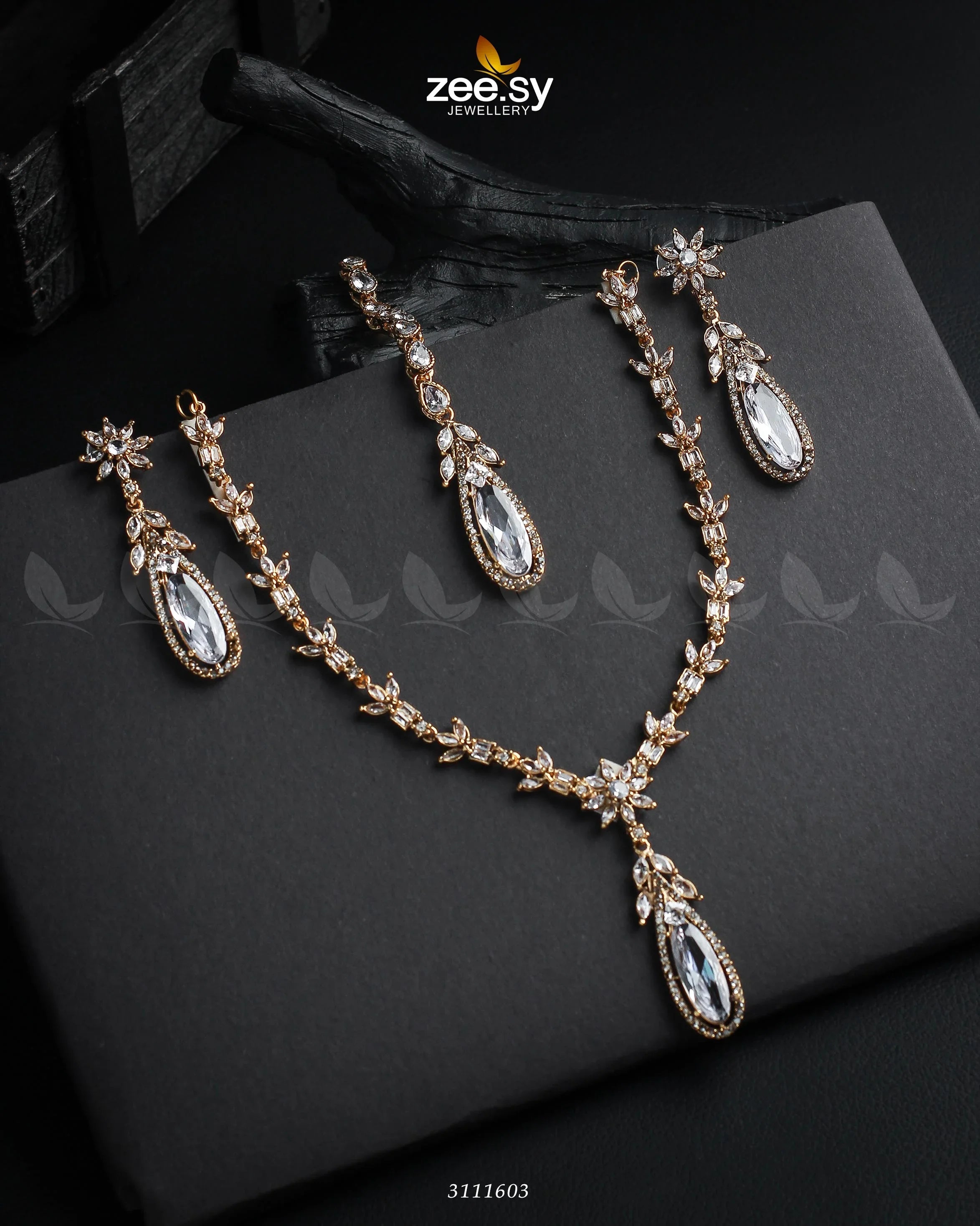 Saba Qamar Necklace Sets Golden White - Zeesy Jewellery