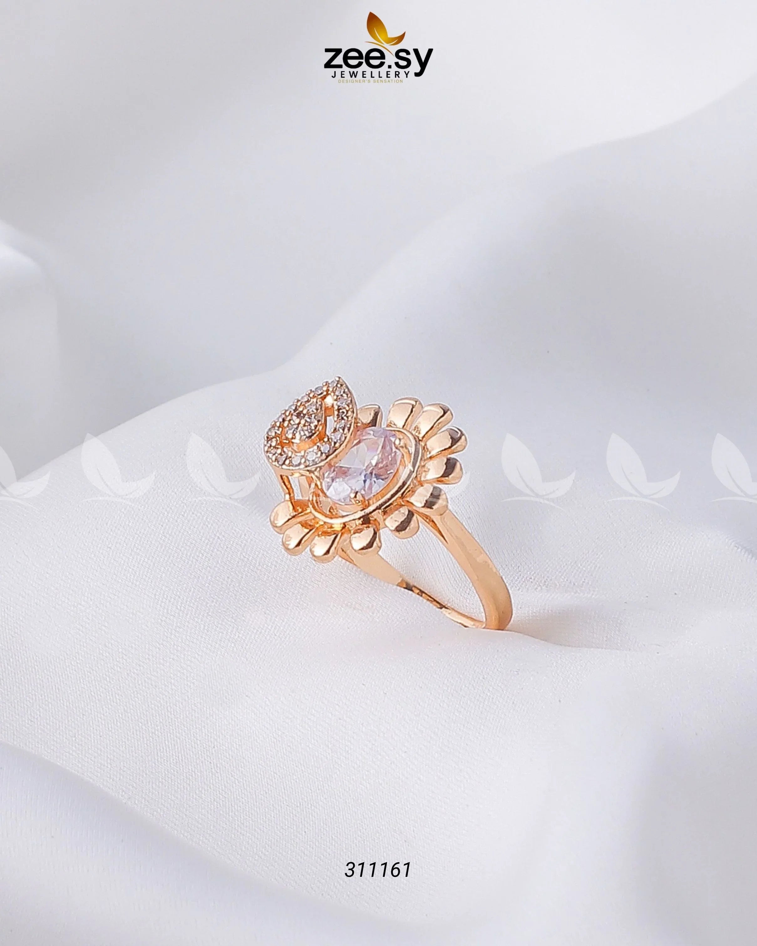 Lavender Ring Golden Pearl - Zeesy Jewellery