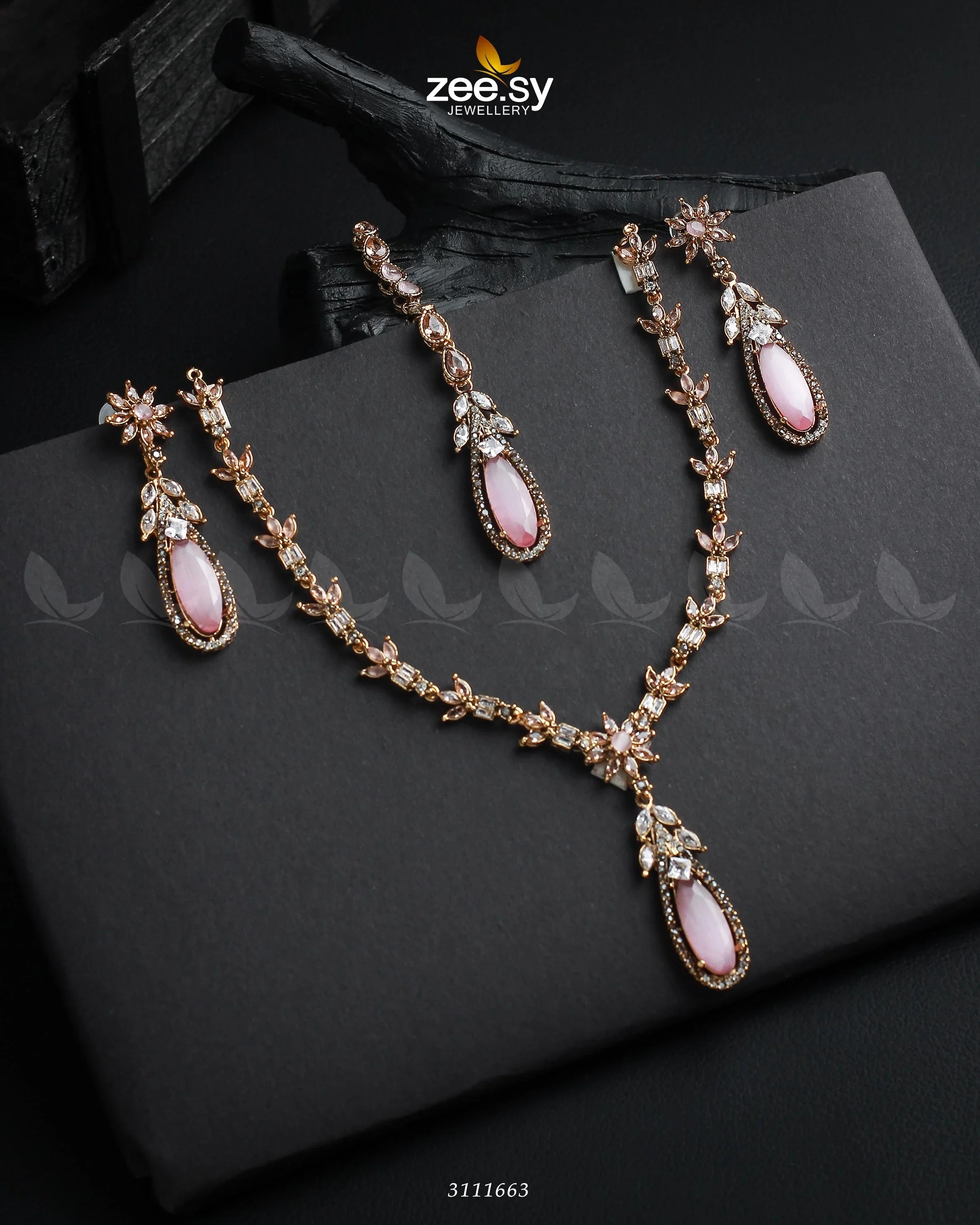 Saba Qamar Necklace Sets Golden Mint Pink - Zeesy Jewellery