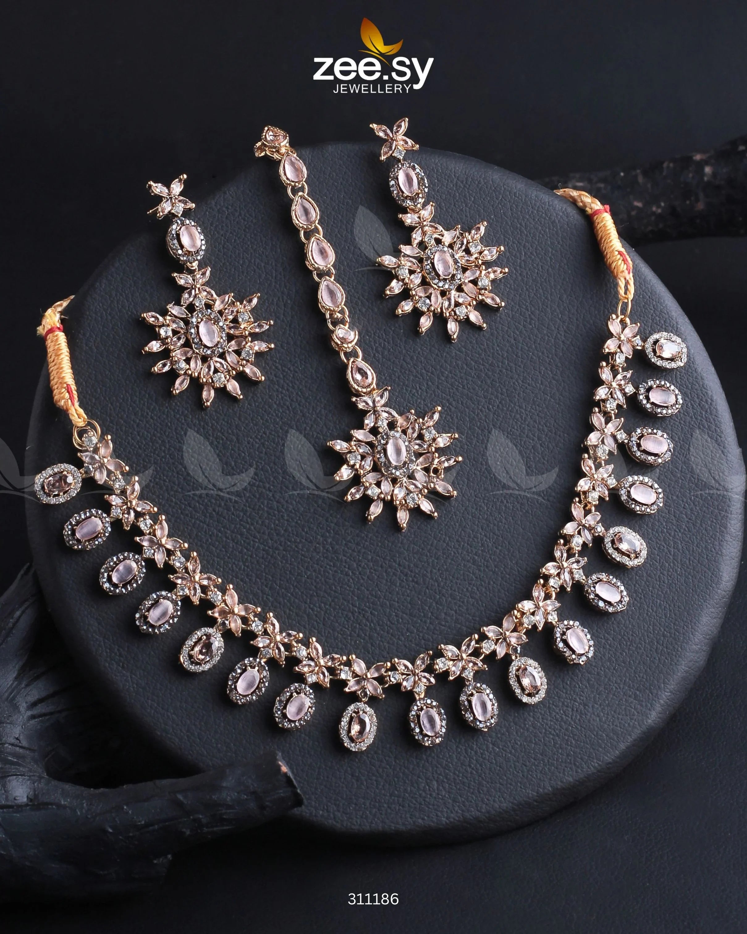 Solara Necklace Set Mint pink - Zeesy Jewellery