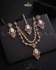 Sushmita Necklace Set Golden White - Zeesy Jewellery
