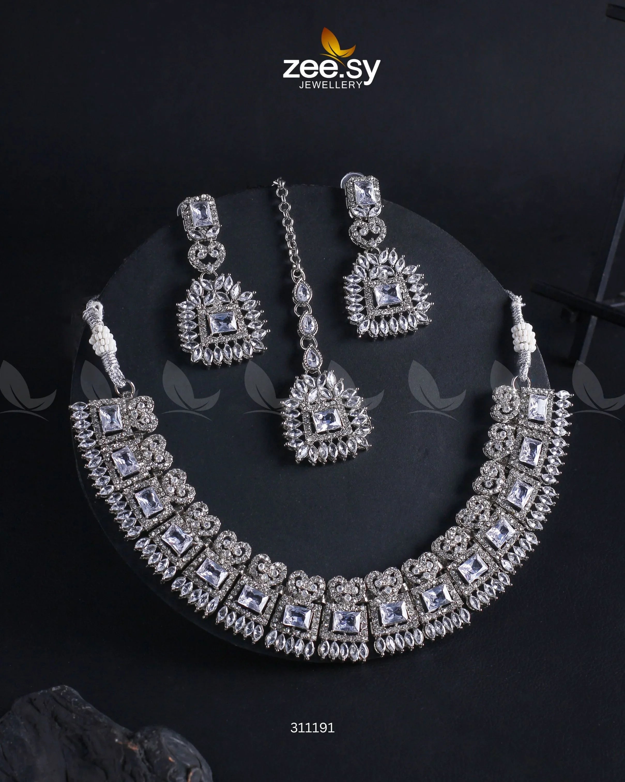 Elysium Necklace Sliver White - Zeesy Jewellery