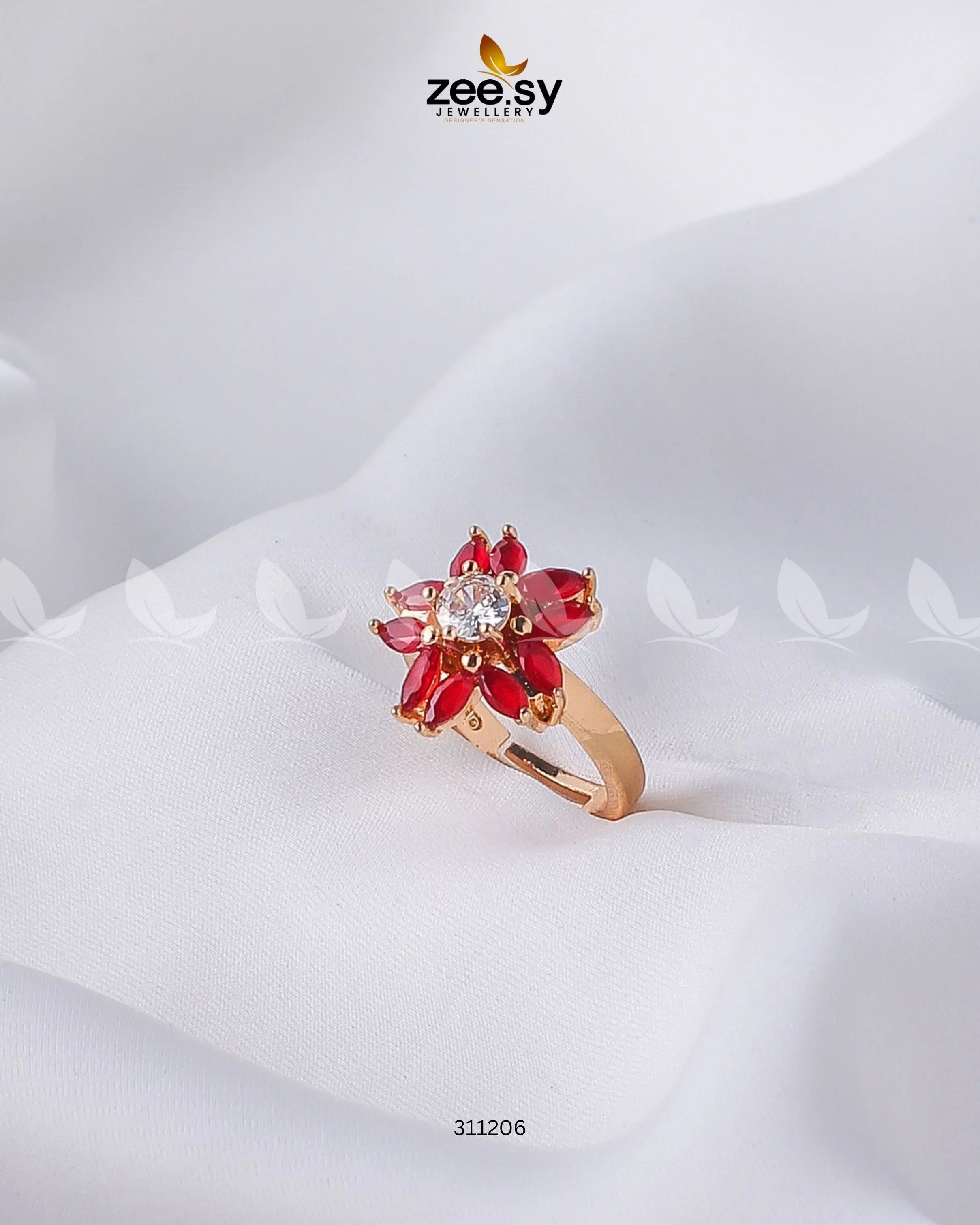 Daisy Ring Red - Zeesy Jewellery