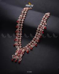 Burro's-tail Long Malla Necklace Golden Red - Zeesy Jewellery
